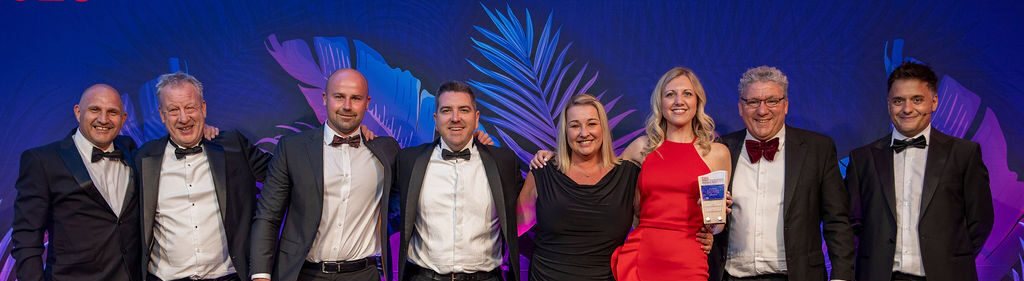 ITS Technology Group picking up an award at the CRN Sales and Marketing Telecom Awards
